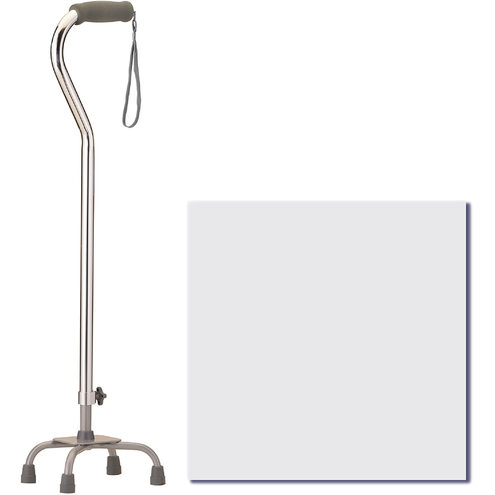 HEAVY DUTY QUAD CANE SM SILVER